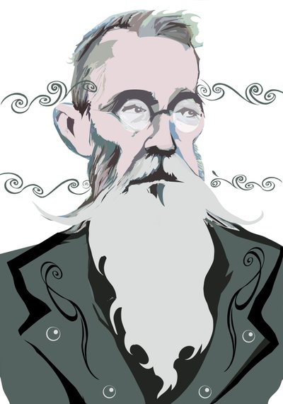 Nikolai Rimsky-Korsakov Russische componist (1844-1908), kleur grafische versie van bestand afbeelding, 2006-2010 door Neale Osborne door Neale Osborne
